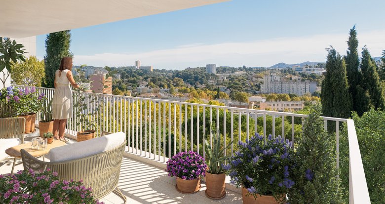 Achat / Vente programme immobilier neuf Marseille 13ème secteur résidentiel à 2 min à pied du métro 1 (13013) - Réf. 13541